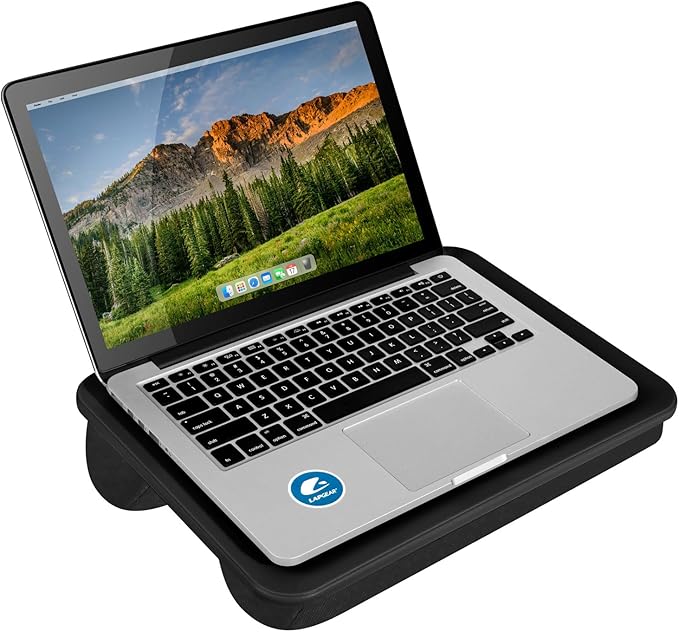 LAPGEAR Compact Lap Desk – Fits Up to 14″ Laptops – Black– Style No. 43108
