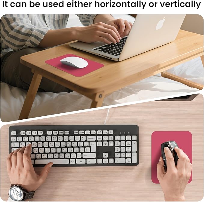 Small Mouse Pad 6 x 8 Inch, Horizontal and Vertical Flexible use. Great for Traveling, Wireless laptops, Keyboard Trays, Offices, etc. (red)
