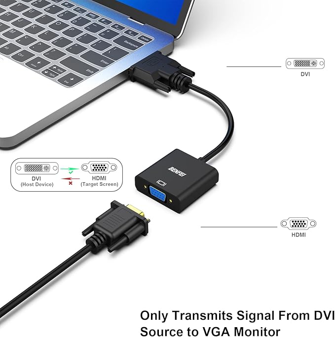BENFEI Active DVI-D to VGA Adapter, DVI-D 24+1 to VGA Male to Female Adapter