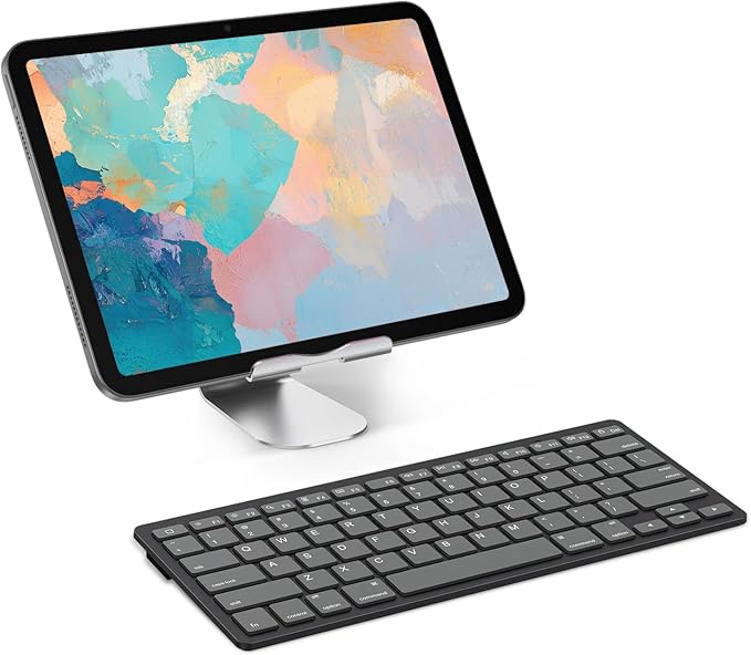 OMOTON Bluetooth Keyboard Compatible with iPad A16 11th 10th Generation, iPad 10.2 (9th/8th/7th), iPad Pro 13/12.9/11 inch, iPad Air/Mini and More iOS Devices, Graphite Black & Gray