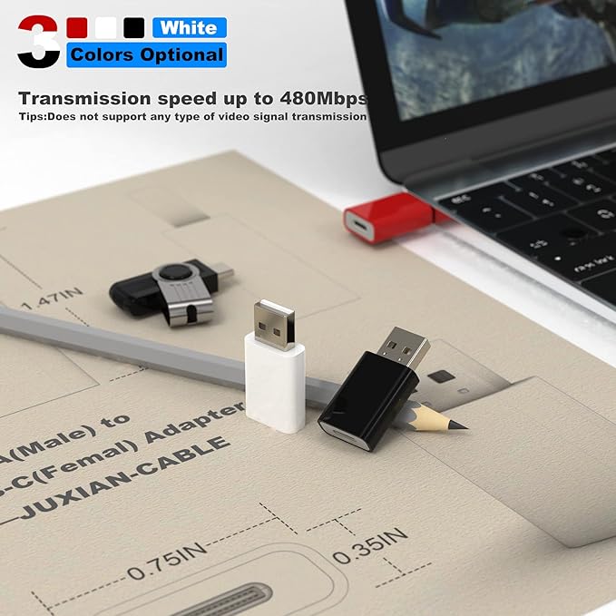 USB Male to USB C Female Adapter,Compatible with Apple Watch 7/8/9/10/Ultra/SE,USB Type-C to A Charger Cable Converter for iPhone 17 Air 16 15 14 13 Mini Pro Max,iPad,Samsung Galaxy S25-S20
