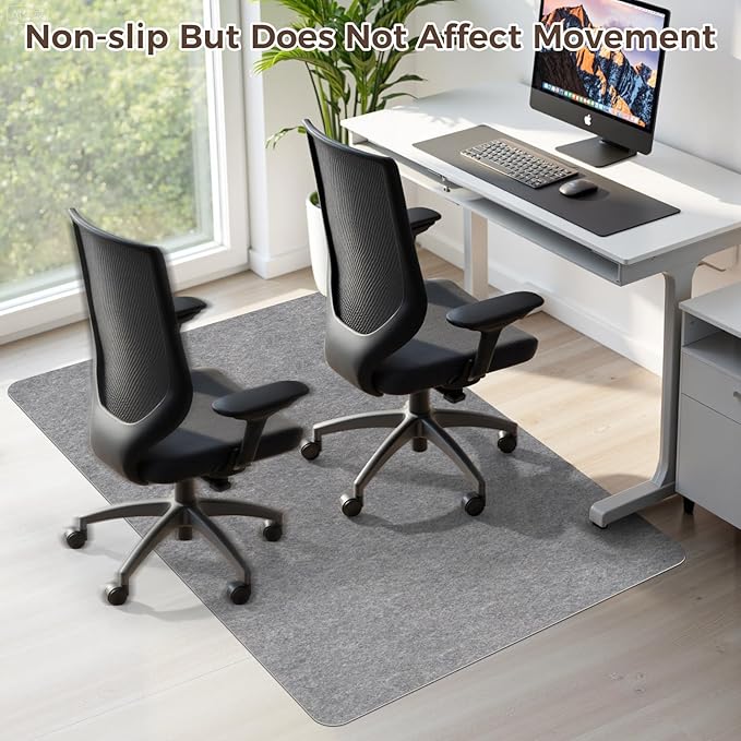 Office Chair Mat,Hard Floor Chair Mat Suitable for Hardwood and Tile Floors,Large Non-Slip Floor Protection Mat,Does Not Pill,Grey(36"x48")