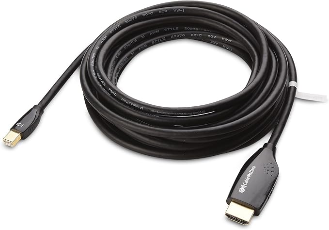 Cable Matters Mini DisplayPort to HDTV Cable in Black 15 Feet - Thunderbolt and Thunderbolt 2 Port Compatible