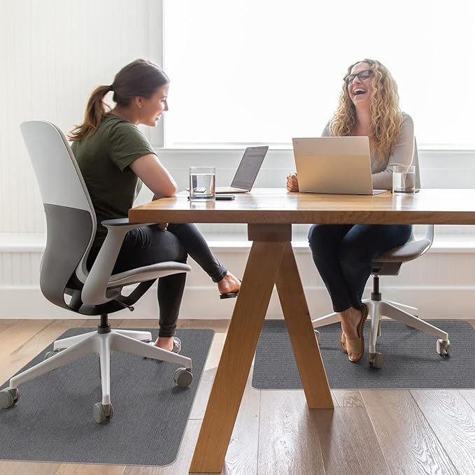 Sycoodeal Office Chair Mat for Hardwood Floor,Office Computer Gaming Chair Mat for Tile Floor,Large Floor Protector Rug,Anti-Slip,Easy to Clean,Grey(40"x48")