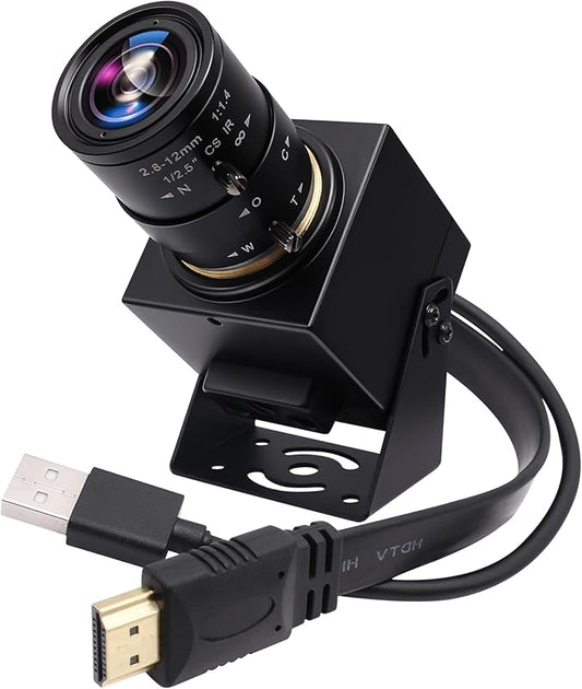 SVPRO 4K USB HDMI Camera Manual Zoom Webcam for Close Up with 2.8-12mm Variable Lens,Plug and Play Camera for Industrial,Streaming and Home Video