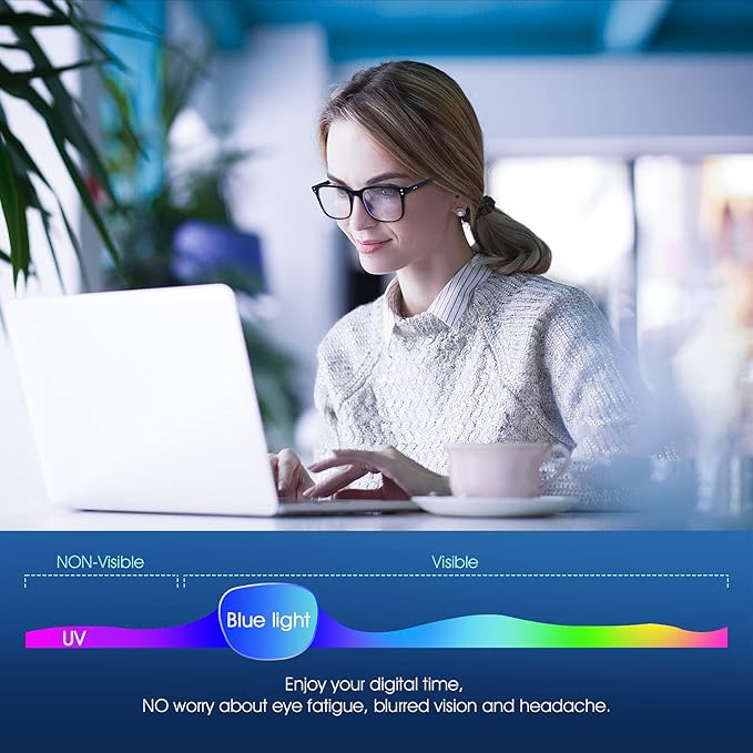 Blue Light Glasses for Men Women - Clear Blue Light Blocking Computer Gaming Glasses Anti Glare Fashion Eyewear