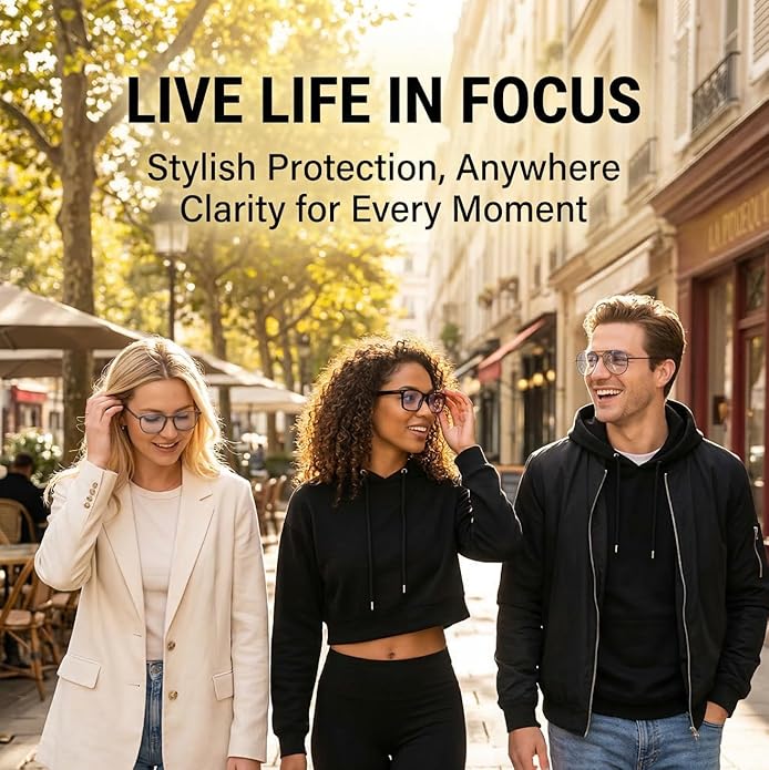 AOSM Blue Light Glasses for Men & Women,Gaming glasses Anti-Glare UV400 Protection,Blue Light Blocking to Relieve Eye Strain