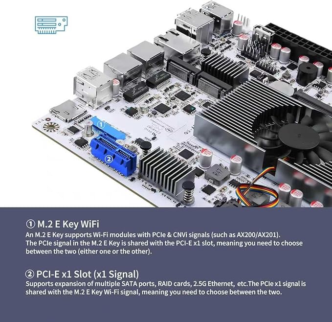 8-Bay NAS Mini ITX 10Gbps NAS Motherboard Adaptable to Support 8sata One 10Gbps Electrical Port Two 2.5G Electrical Ports Two m.2 nvme Two pcie3.0 Type-c 10Gbps (N150+2x8643)