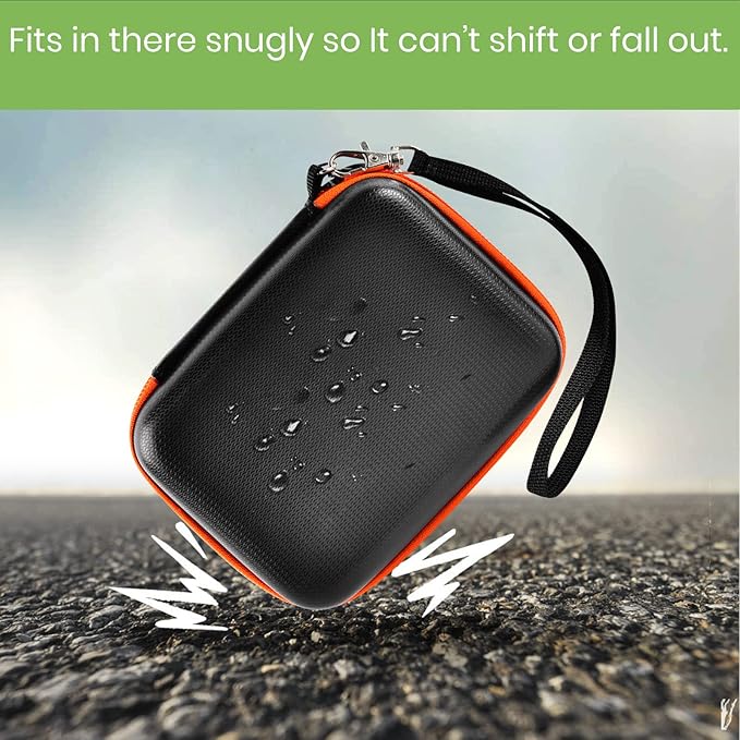 Case Compatible with LaCie Rugged Mini 1TB/ 2TB/ 4TB/ 5TB External Hard Drive Portable HDD, Storage Holder for Hard Drives for Mac and PC Computer & USB 3.0 2.0 Cable SD Cards (Orange)