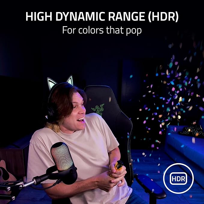 Razer Kiyo V2 Streaming Webcam: 4K 30 FPS, 1080p 60 FPS - AI Powered Auto-Framing - Built-in Microphone - Ultrawide Angle Lens - Privacy Cover - Works with OBS, Xsplit, Discord, Zoom, Teams - White