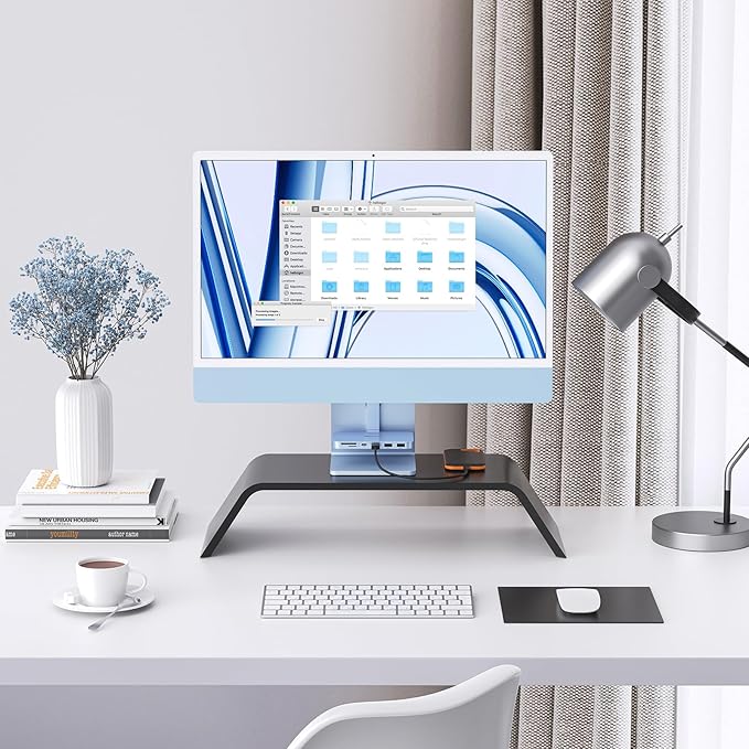 Minisopuru iMac Accessories for i Mac M1/M3/M4, USB C Hub for iMac 2021/2023/2024 with USB A/C 10Gbps, SD/TF, USB C Adapter Compatible with i-Mac 24 inch and Studio Display 27 Inches, Blue.