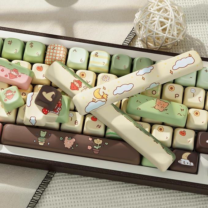 Cute Keycaps, Thick PBT Keycap FOA Profile, 149 Keys Keyboard Keycaps, Dye-Sublimation Keycap Set Compatible with 60% 75% 96% 100% Cherry Gateron MX Switches Mechanical Gaming Keyboard