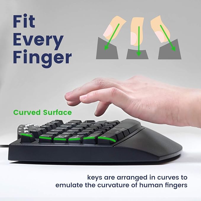 Perixx Wired USB Ergonomic Split Keyboard with Trackball Mouse