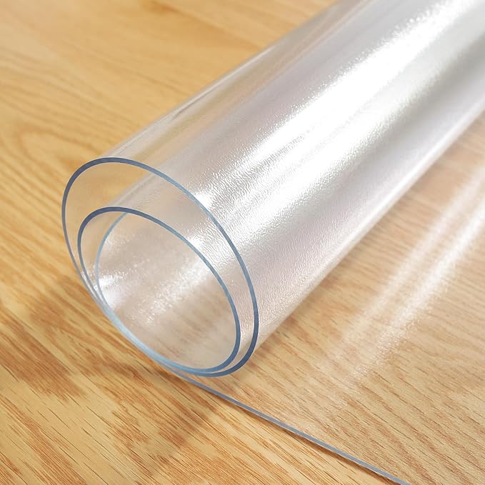 LovePads 1.5mm Thick 42 x 96 Inches Frosted Table Cover, Clear Table Protector for Dining Room, Kitchen Wood