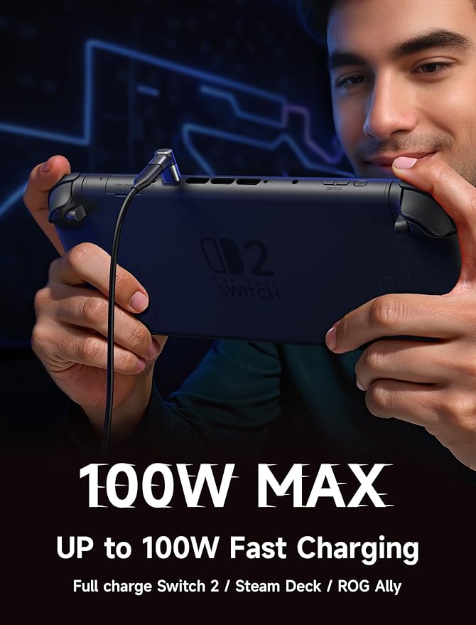 JSAUX 90 Degree USB C to USB C Adapter 4-Pack, 100W 40Gbps Data Transfer Right Angle Type-C Adapter for Steam Deck, Switch 2, ROG Ally, iPhone Air, iPhone 15/16/17 Series and More USBC Devices - Grey