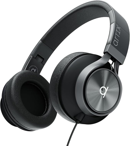 ARTIX Over Ear Headphones Wired with Microphone and Volume Control, Foldable Noise Isolating Headset with Deep Bass for School, Laptop, Computer, Chromebook, Tablet, Travel (3.5mm Jack)