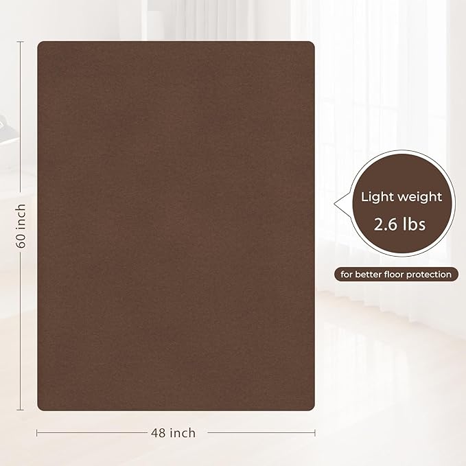 Office Chair Mat,Hard Floor Chair Mat Suitable for Hardwood and Tile Floors,Large Non-Slip Floor Protection Mat,Does Not Pill,Coffee(48"x60")