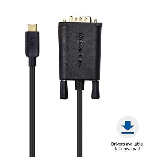 Cable Matters USB C to Serial Adapter Cable - 3ft, USBC to DB9, USB C to RS232 Cable, Compatible with Thunderbolt 5/4, Supports Windows 11/10/8/7/Vista/XP, macOS 11.0 or Later