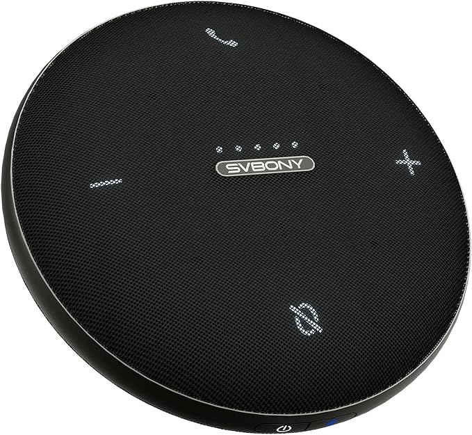 SVBONY Omni2 Conference Speaker and Microphone with 3A+AI Noise Reduction,4 Voice Enhancement Microphones for Clear Audio Output and Input, Portable Speakerphone, 8 Hours Battery Life for Home Office