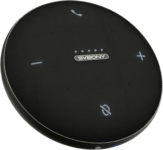 SVBONY Omni2 Conference Speaker and Microphone with 3A+AI Noise Reduction,4 Voice Enhancement Microphones for Clear Audio Output and Input, Portable Speakerphone, 8 Hours Battery Life for Home Office