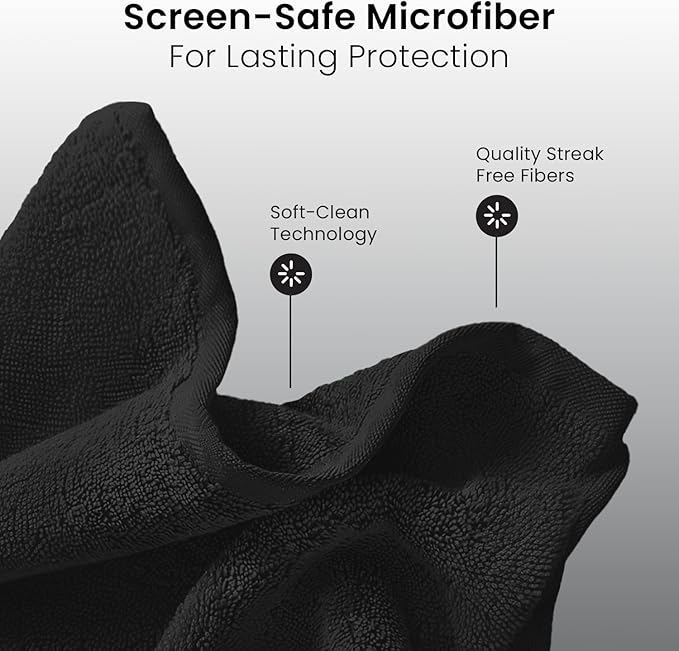 EVEO Electronic Wipes Screen Cleaner - Screen Wipes TV Screen Cleaner Wipes, Computer Screen Wipes, Laptop Screen Cleaner, ipad & Monitor Cleaner, Screen Cleaning Wipes - [90 Wipes + Microfiber Cloth]