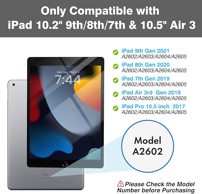 OYEEICE for iPad 9th Generation Case with Keyboard 10.2'' - 7 Color Backlit Wireless Keyboard Cover with Pencil Holder for iPad 9th/8th/7th Gen 10.2 inch, iPad Air 3rd Gen & iPad Pro 10.5" - Teal