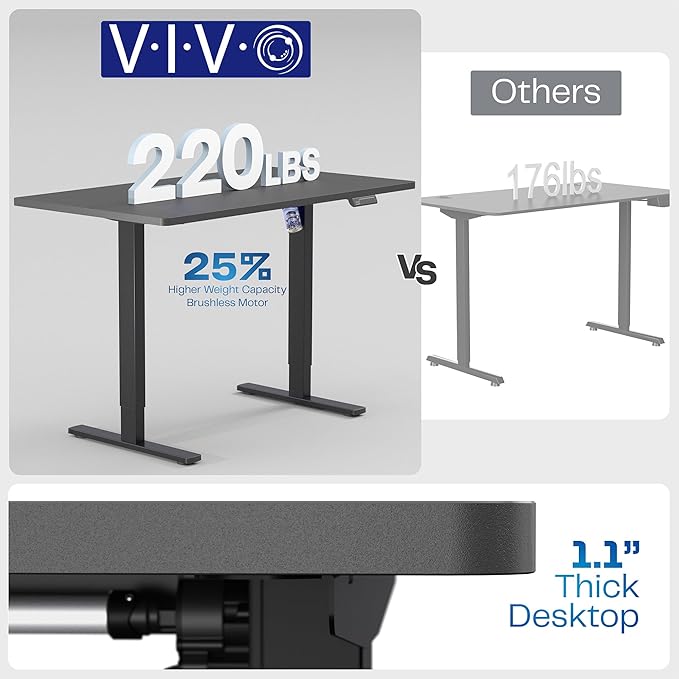 VIVO Electric 60 x 24 in Standing Desk, Memory Height Adjustment, 1B Series, Holds 220 lbs, One-Piece Reclaimed Wood Top, Gray Frame, DESK-KIT-1G6P