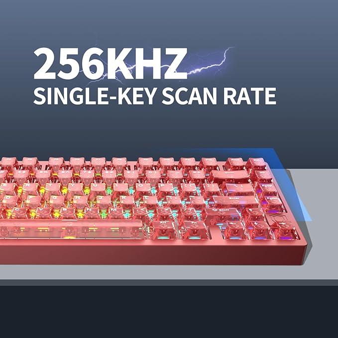 MG75PRO 81 Keys Wired Magnetic Switch Mechanical Keyboard, Hall Effect, 8KHZ/ARGB/CNC Aluminum, Gasket Structure Gaming Keyboard(Red)