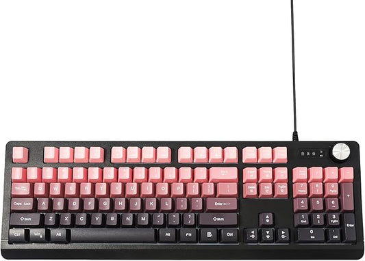 Wired RGB Gaming Membrance Keyboard. 100 Percent Mini Creamy LED Computer Keyboard .Small Ergonomic Clicky Teclado with ABS Backlit Unreplaceable Keycaps. for PC Laptop MAC Gamer. (Pink)