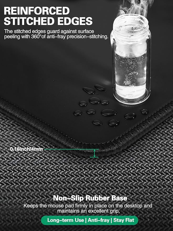Mouse Pad with Foldable Phone Holder, Wireless Charging Desk Mat, 31.5"x15.8" Large Mousepad with Superior Micro-Weave Cloth, XXL Desk Pad with Non-Slip, Waterproof Keyboard Pad for Home & Office