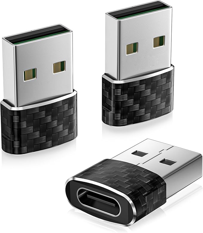 Basesailor USB to USB C Car Adapter 3Pack,Type C CarPlay Charger,USBC Female to USBA Male Converter for Apple iPhone 17 17e Air 16 15 Pro Max,Samsung S26 S25 A55,Not for iPad/Magsafe/HomePod