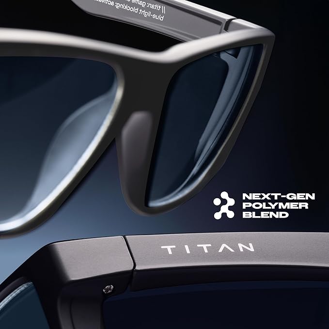 Titan Gaming Glasses, Blue Light Blocking, Night Driving Glasses for Men, Computer Protection, Gift for Gamers