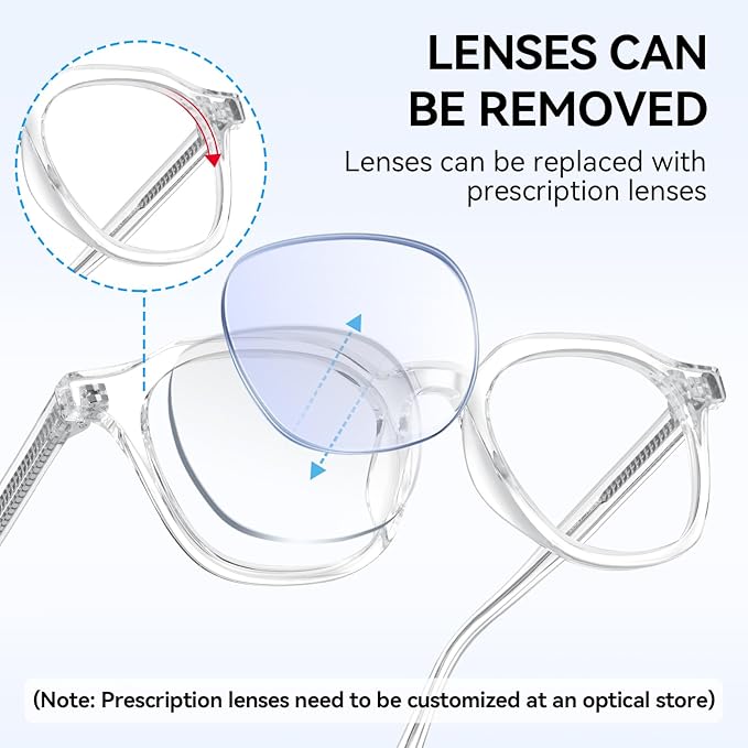 Dollger Blue Light Blocking Glasses For Woman Men Thick-Framed Square Non-Prescription, For Computer,Gaming, Phone Use