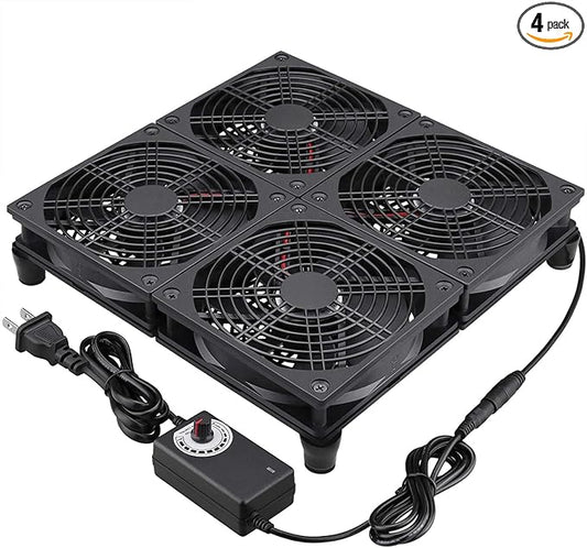 GDSTIME Rounter TV Box Cooling Fan with Speed Control, 182CFM Big Airflow Cooling for ASUS GT/RT-AC5300, Router TV Box Cooling Frame