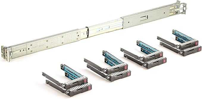 HP ProLiant DL360P G8 8-Bay Upgrade Kit - Rails + 8X 2.5'' SFF Caddies/Sleds (Renewed)