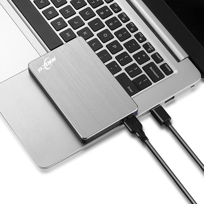 NRICO Portable External Hard Drive, USB 3.0, 2.5 Inch, Compatible with PC, Mac, Desktop (Grey, 250, GB)