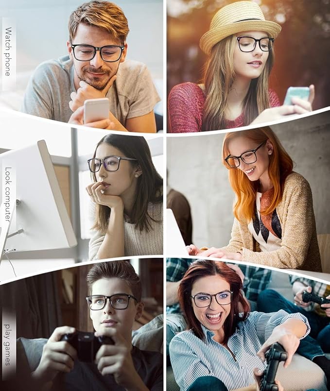 MEETSUN Blue Light Blocking Glasses Women Men, Anti Eye Strain Headache (Sleep Better),Computer Glasses UV400 Transparent Lens (Clear Frame Lens,53)