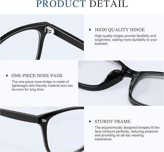 Blue Light Glasses For Woman Men - Anti Eyestrain Computer Gaming Eyeglasses Blue Light Blocking Glasses