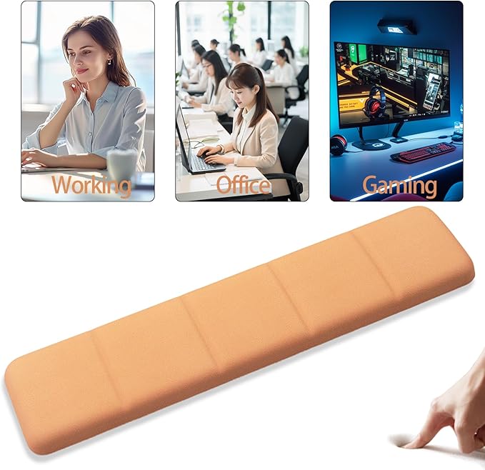 Ergonomic Keyboard Wrist Rest - Keyboard Wrist Cushion with Non-Slip Base, Brown Cute Wrist Rest Support for Keyboard, Laptop, Mac,Typing
