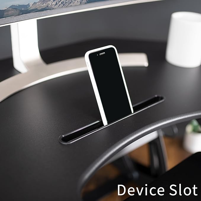 VIVO 43 inch Corner Electric Height Adjustable Cubicle Stand Up Desk Converter, VE Series, Sit to Stand Tabletop Dual Monitor Riser with USB Port, Black, DESK-V000VCE