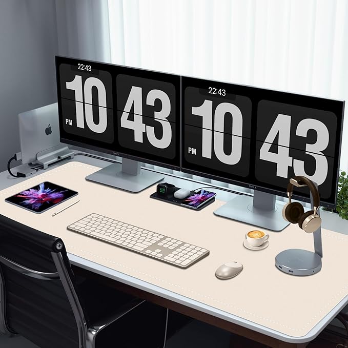 47.2" x 23.6" Large Desk Pad Mat - Non-Slip PU Leather Desk Mat, Large Mouse Pad, Computer Mat for Keyboard Mouse, Waterproof Desk Writing Mat, Desk Blotter Mat for Work (Apricot)
