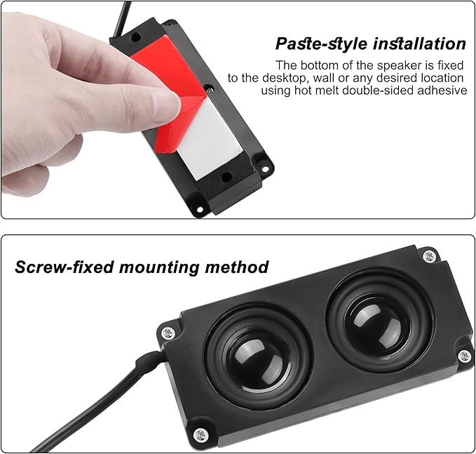 XMSJSIY Motherboard Speaker Internal USB PC Computer Speaker 9 Pin for Desktop Case Audio Stereo Loudspeaker Hidden Small Type DIY-0.6M/1.9FT 1 Pair