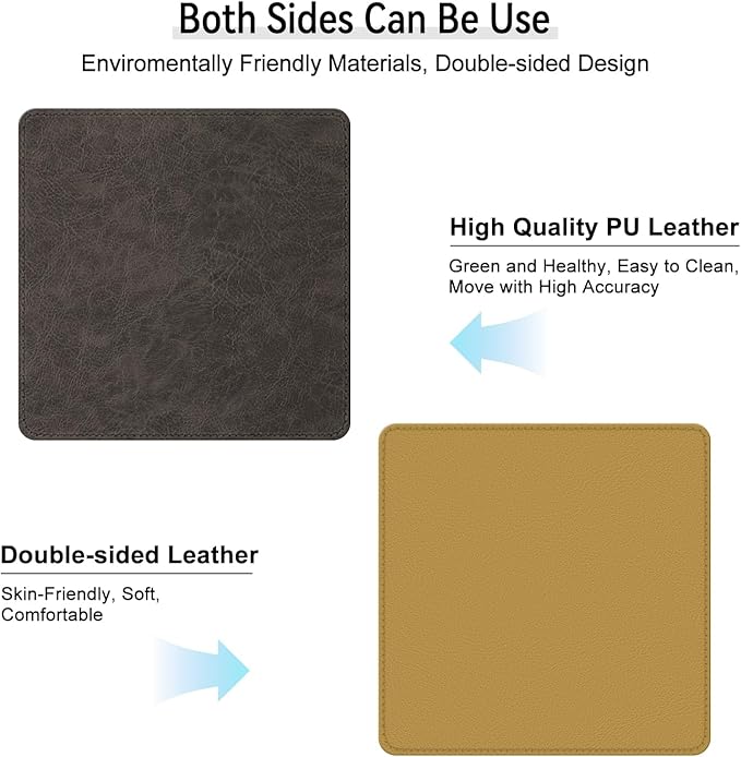 Imitation Crazy Horse Leather Desk Mat - Waterproof Desk Pad - Ideal for Large Mouse Pad and Desk Mats on Top of Desks (Terracotta+Yellow, 11"*8")