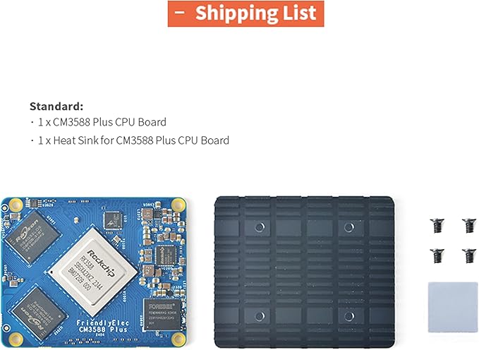 WayPonEV CM3588 Plus NAS Network Storage CPU Module - 4/8/16/32GB RAM, up to 256GB eMMC, 8-core Rockchip RK3588 Chip - for Home Cloud Server, Laptop Alternatives and AI Deep Learning (32+64GB Module)