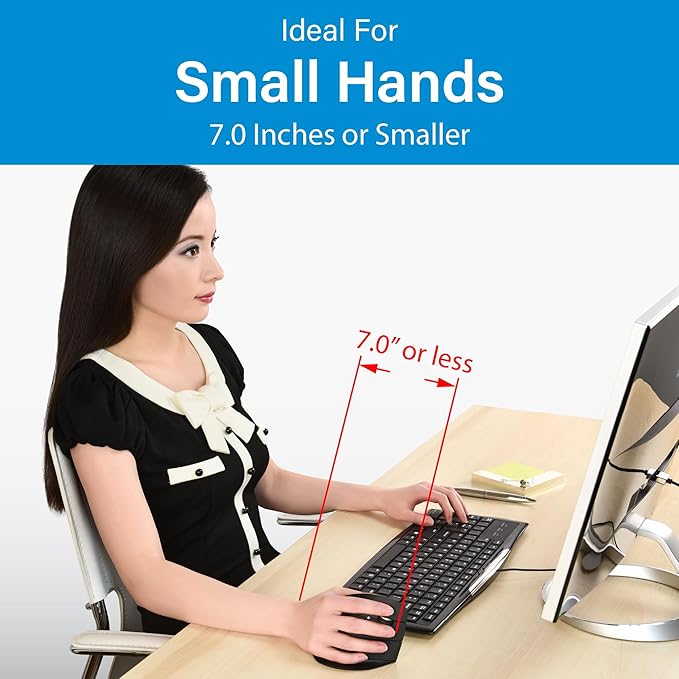 Evoluent – Inventor of The Vertical Mouse – VMDS Ergonomic Vertical Mouse Right Hand Small Wired USB, Sculpted for Comfort, Reduces Wrist Strain, 4 Speeds, 6 Customizable Buttons in Windows