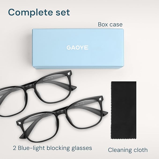 Gaoye Blue Light Glasses for Men - Blocking Square Eyeglasses, Anti UV Ray Computer Gaming Glasses Blue Blockers for Women