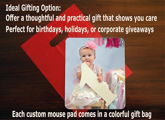 Personalized Mouse Pad - Add Pictures, Text, Logo or Art Design and Make Your Own Customized Mousepad. Each Custom Mouse Mat Comes in a Colorful Gift Bag. Personalized Your Gaming Mousepad (Vertical)