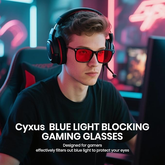 Cyxus Blue Light Glasses Men Women Reduce Eye Strain UV Blocking for Office Work Computer Screen 8082