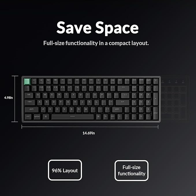Keychron K4 HE 96% Wireless RGB Hall Effect Keyboard, Gateron Magnetic Switch, Analog Mode & Rapid Trigger, QMK/VIA, 2.4GHz/BT5.2/USB-C, Multitasker for Mac/Windows/Linux, Aluminum Frame - Black