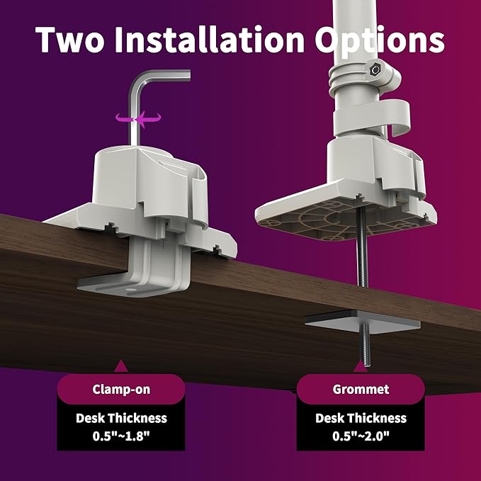 Dual Monitor Arm for 17-49 Inch Ultrawide Screens, Dual Monitor Mount Heavy Duty up to 44lbs, Adjustable Vertical Stacked Full Motion Dual Monitor Arm Desk Mount, 75/100mm VESA Mount, White